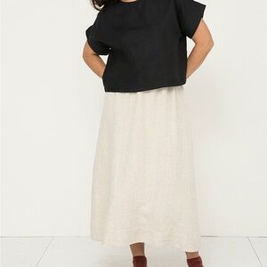 Elizabeth Suzann Bel Skirt in white linen